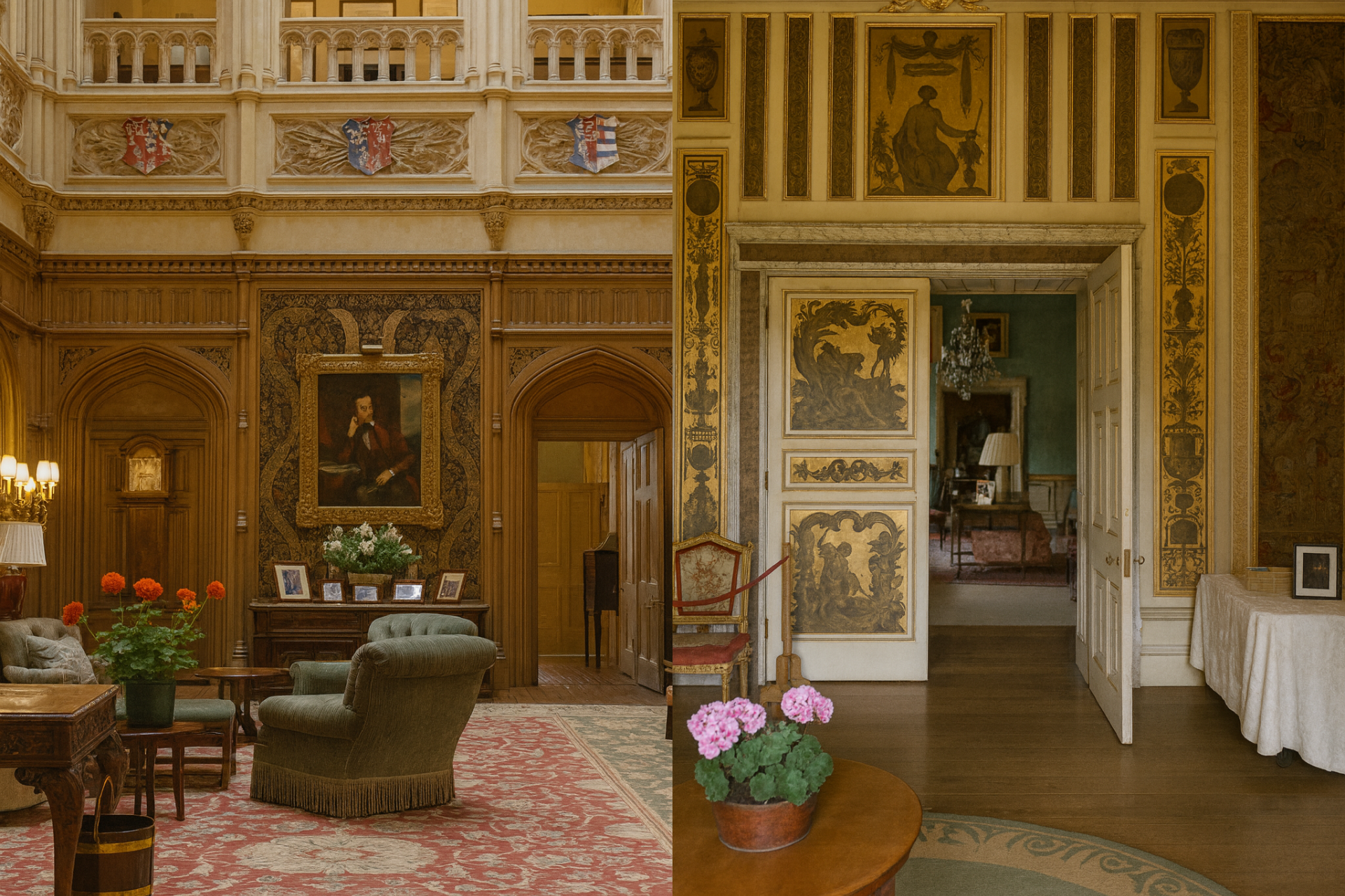 Magnificent rooms of the Highclere Castle