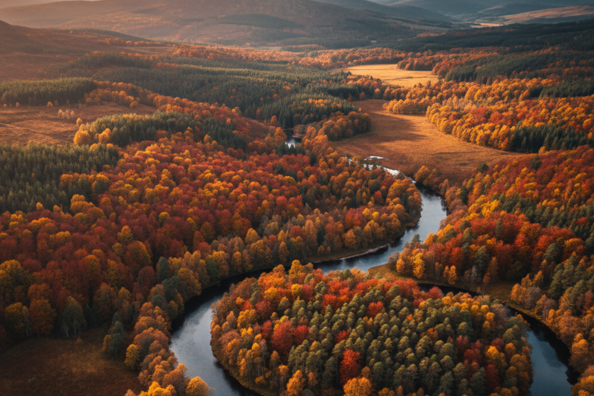 Aerial view of Glen Affric
