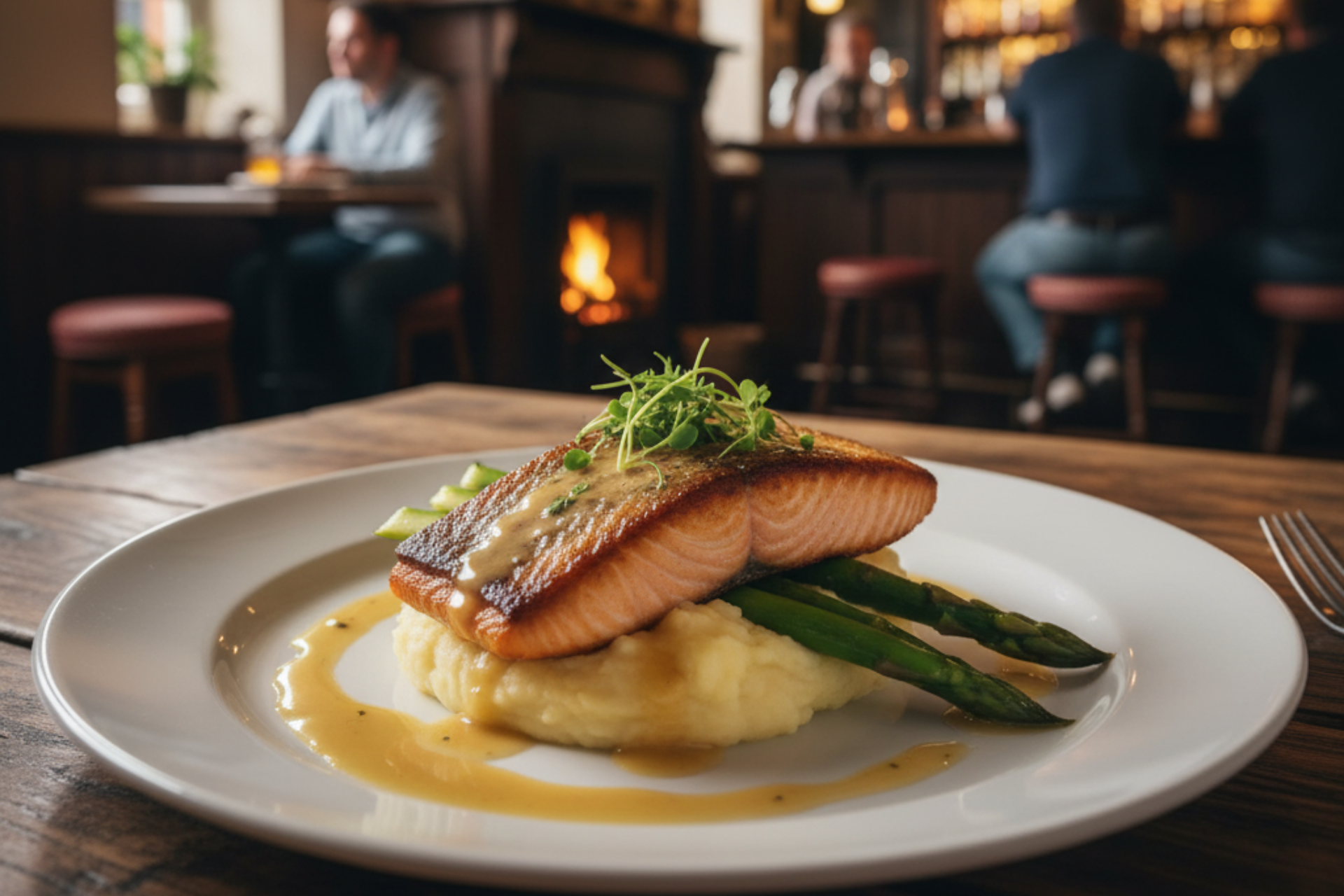 Plated Scottish salmon dish