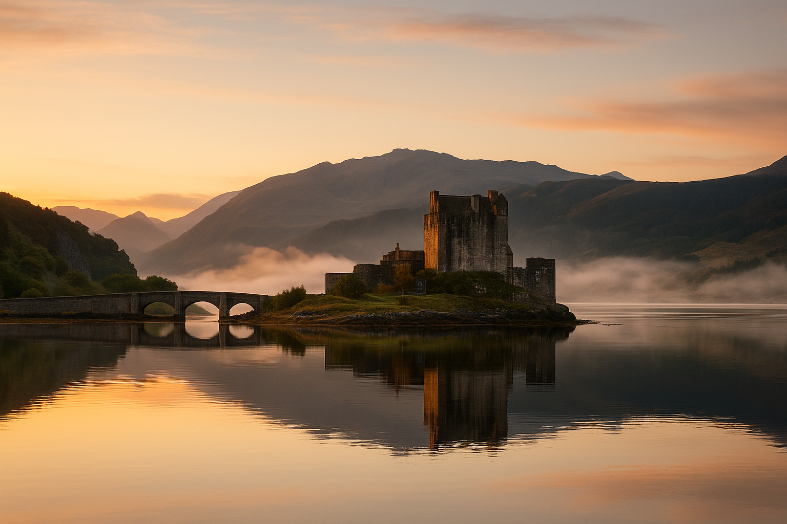 Eilean Donan Castle at sunrise