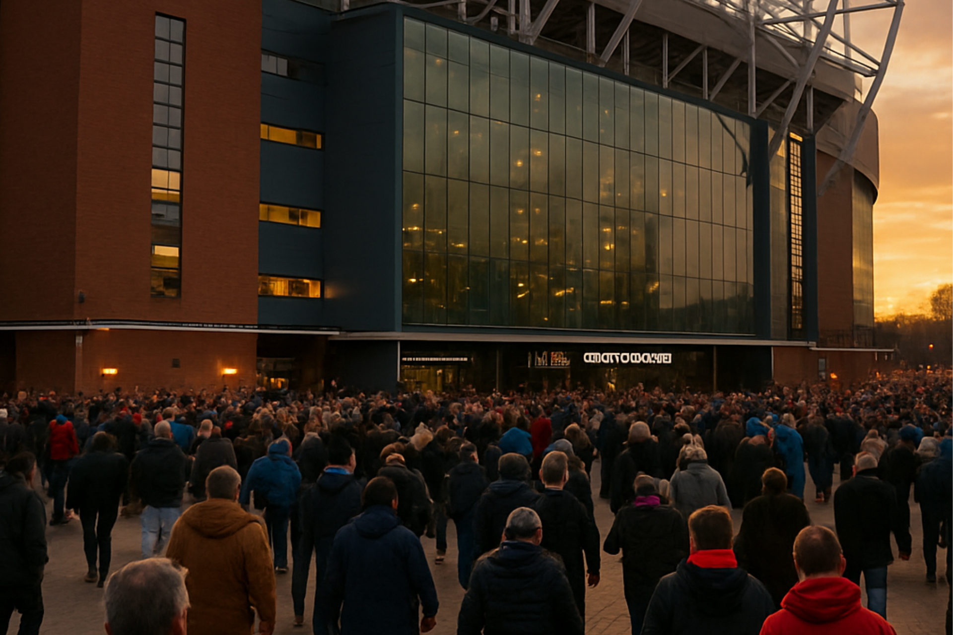 Outside view of a Premier League stadium